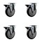 Service Caster 5'' Black Poly Wheel Swivel Top Plate Caster Set Posi Brake, 4PK SCC-20S514-PPUB-BLK-PLB-4 - alternate 1
